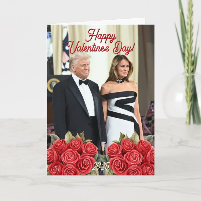 Melania and Donald Trump 2025 Valentines Day Holiday Card (Front)