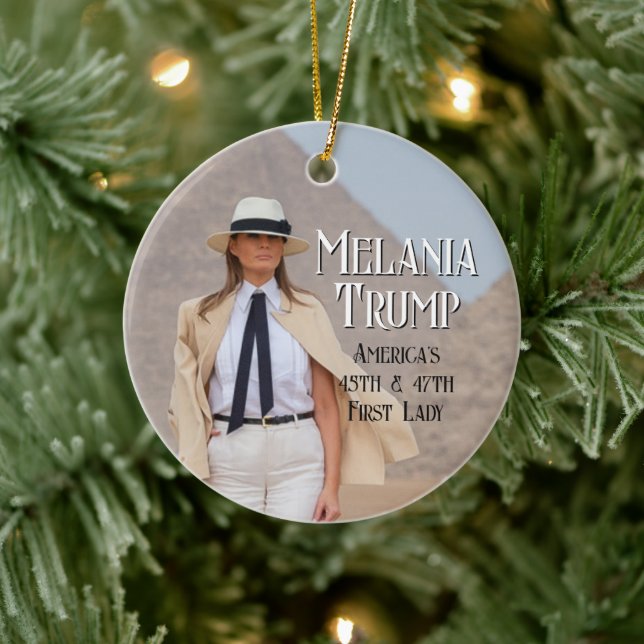 Melania Trump 47th First Lady 2024 Christmas Ceramic Ornament (Tree)