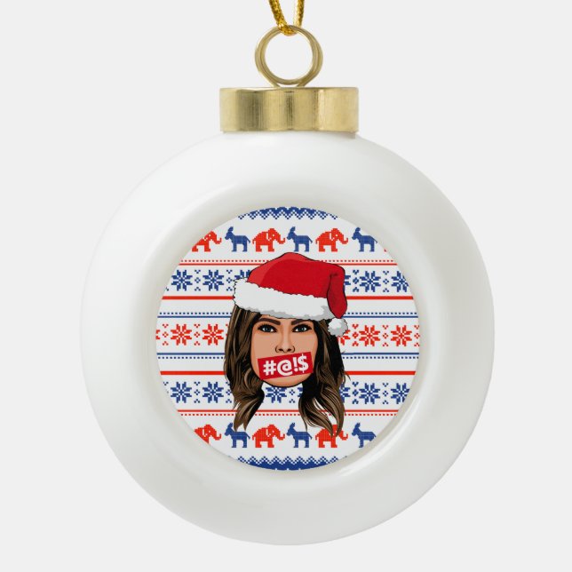 MELANIA TRUMP Christmas Ceramic Ball Christmas Ornament (Front)