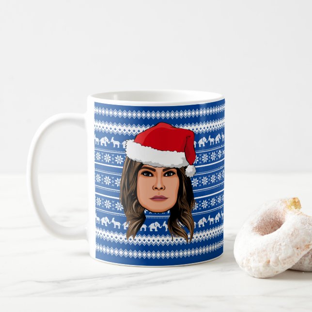 MELANIA TRUMP Christmas Coffee Mug (With Donut)