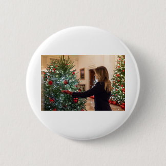 Melania Trump Decorating Christmas Tree 2 Inch Round Button