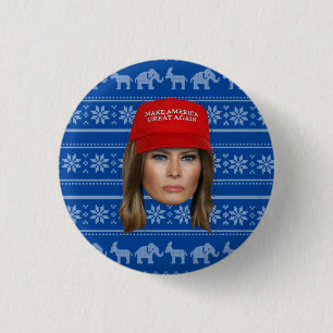 Melania Trump MAGA Christmas 1 Inch Round Button