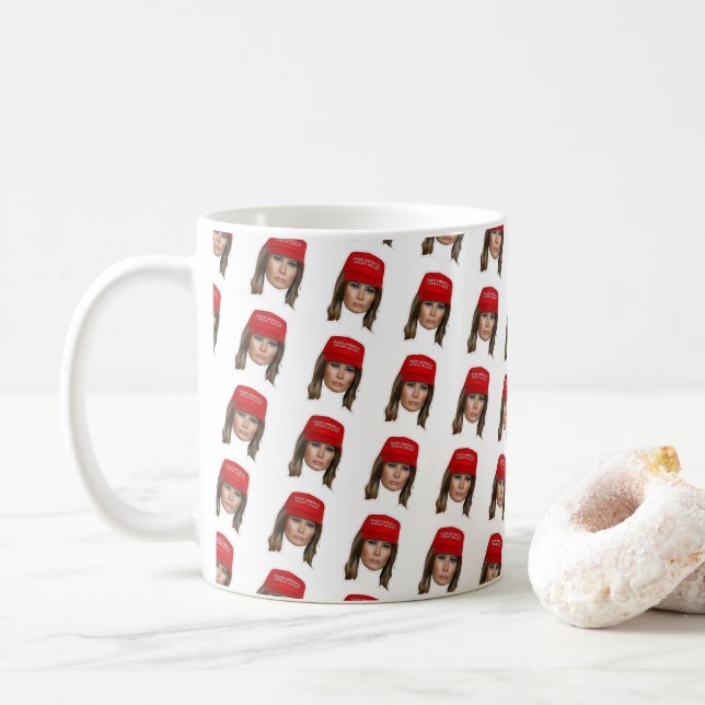 Melania Trump MAGA Christmas Coffee Mug (With Donut)