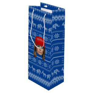 Melania Trump MAGA Christmas Wine Gift Bag