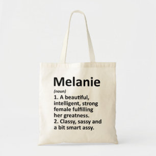 MELANIE Definition Personalized Name Funny Christm Tote Bag