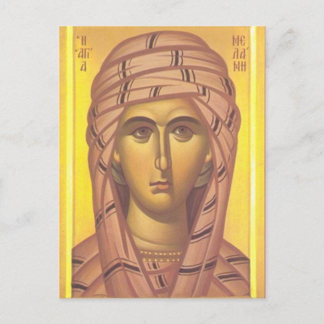 Melanie the Younger Orthodox Christian Icon Postcard (Front)