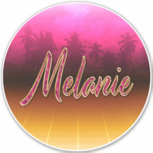 Melanie Vorname Name golden pink Aufkleber Sticker