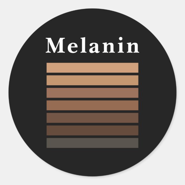 Melanin African American Black History Month Classic Round Sticker (Front)