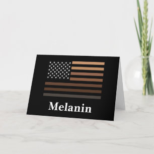 Melanin African American USA Flag Black History Card
