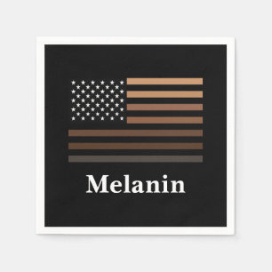 Melanin African American USA Flag Black History Napkin