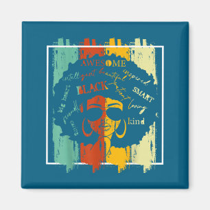 Melanin Afro African American Black History Month Magnet