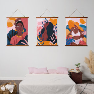 Melanin Beauty Wood Topped Wall Tapestry