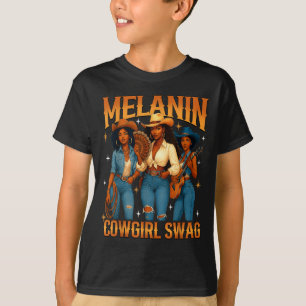 Melanin Black Cowgirl Magic Western Juneteenth Bla T-Shirt