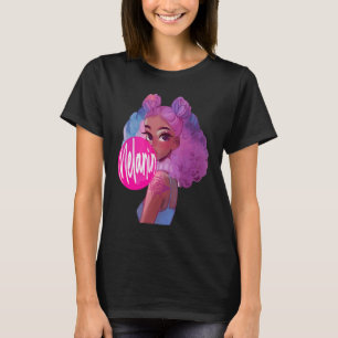 Melanin Black Girl Blowing Bubble Gum black histor T-Shirt