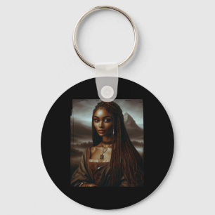 Melanin Black History Month Afro Queen Mona Lisa F Keychain