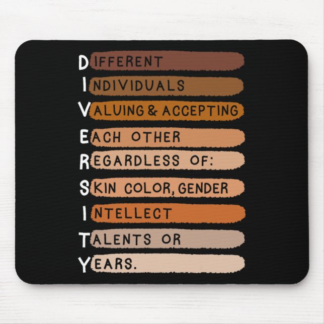 Melanin Black History Month Diversity Typography  Mouse Pad (Front)