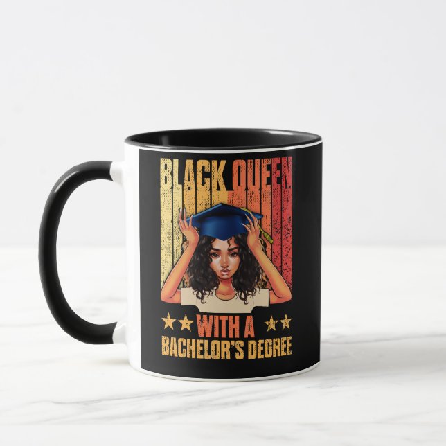 Melanin Black Queen Bachelor's Degree 2022 Mug (Left)