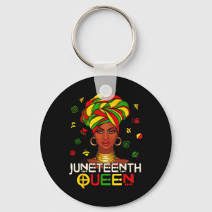 Melanin Black Queen Women Head Wrap Freedom Day Keychain
