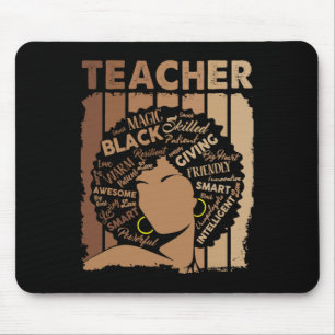 Melanin Black Teacher Typography Women Drug Black  Mouse Pad
