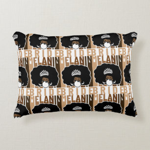 Melanin Bride with Afro Accent Pillow