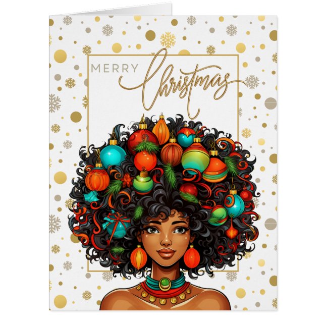 Melanin Christmas Black Queen Melanin Femme Noël (Devant)
