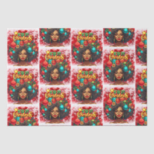Melanin Christmas Black Queen Melanin Woman Xmas  Tissue Paper
