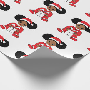 Melanin Christmas Black Santa Claus Xmas Bruh Sis Wrapping Paper