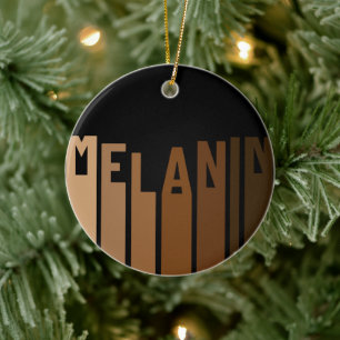 Melanin Christmas Winter Black Girl Magic Sista Ceramic Ornament