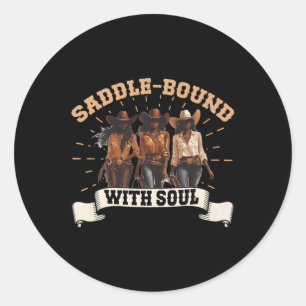 Melanin Cowgirls African Melanin Cowgirl Black His Classic Round Sticker