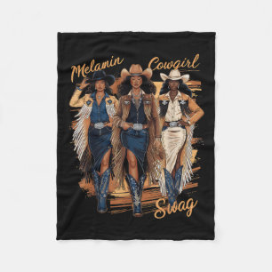 Melanin Cowgirls African Melanin Cowgirl Swag Blac Fleece Blanket