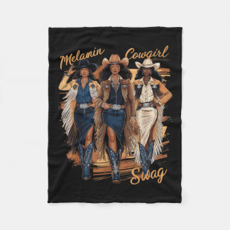 Melanin Cowgirls African Melanin Cowgirl Swag Blac Fleece Blanket