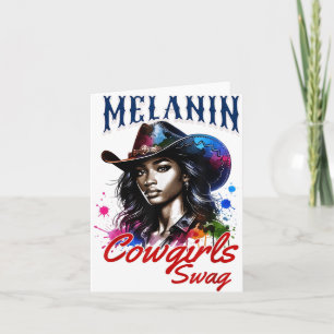 Melanin Cowgirls African Melanin Usa Flag Swag Bla Card
