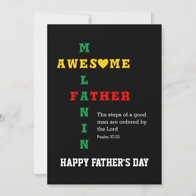 Melanin Dad Happy Father's Day Card (Front)