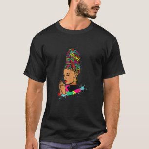 Melanin Drip Art Paint Black Women Brown Skin Girl T-Shirt