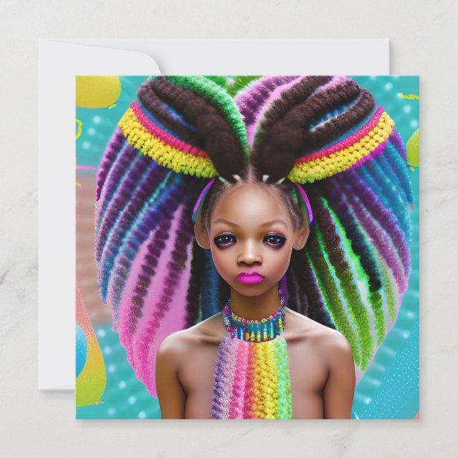 Melanin Easter Rainbow Spring Sista Girl Birthday Card (Front)