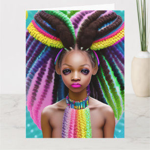 Melanin Easter Rainbow Spring Sista Girl Birthday  Card