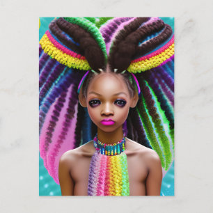 Melanin Easter Rainbow Spring Sista Girl Birthday Postcard