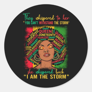 Melanin Girl Black Women Black History Month  Classic Round Sticker