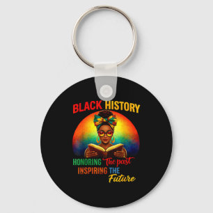 Melanin honouring past inspiring pride book black keychain
