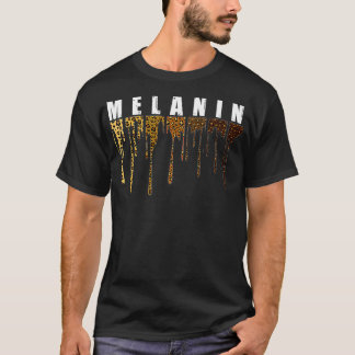Melanin Leopard Plaid Women Men Black History Mont T-Shirt
