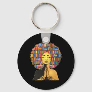 Melanin Librarian Bookworm Book Lover Black Histor Keychain