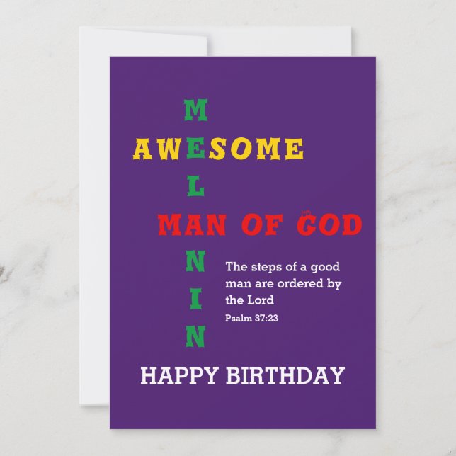 Melanin Man of God BIRTHDAY Card (Front)