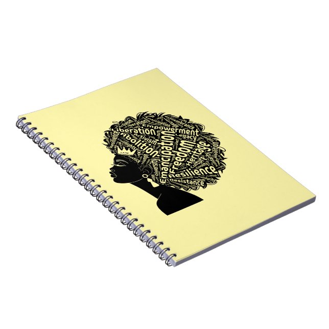 Melanin Poppin Afro Melanin Queen Juneteenth Notebook (Right Side)