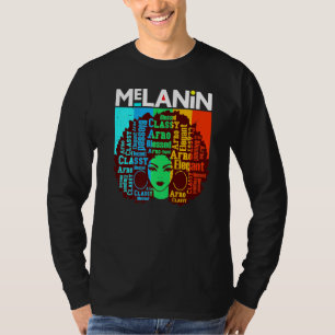 Melanin Poppin Distress Black Queens Sistas Women T-Shirt