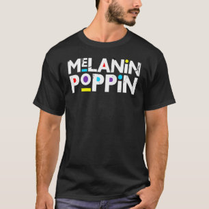 Melanin Poppin Distress Black Queens Sistas Women T-Shirt