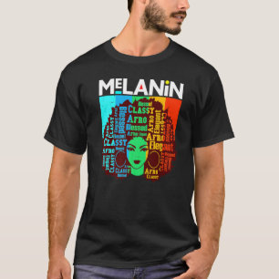 Melanin Poppin Distress Black Queens Sistas Women T-Shirt