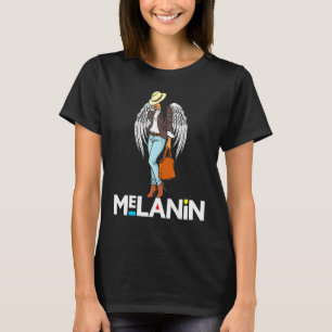 Melanin Poppin Distress Black Queens Sistas Women  T-Shirt