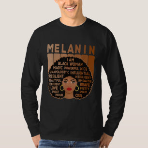 Melanin Pride Black Woman Afro American Black Girl T-Shirt