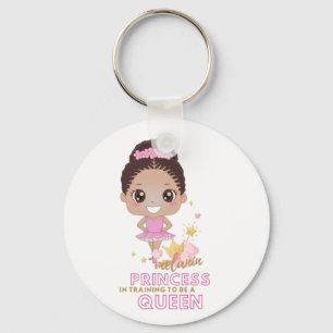 Melanin Princess Training To Be Queen Ballerina Keychain