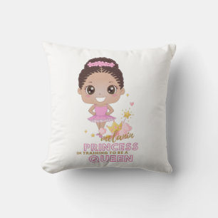 Melanin Princess Training To Be Queen Ballerina Throw Pillow